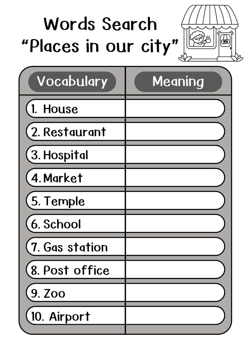 Preview page 4 from Vocabulary Word Search Collection
